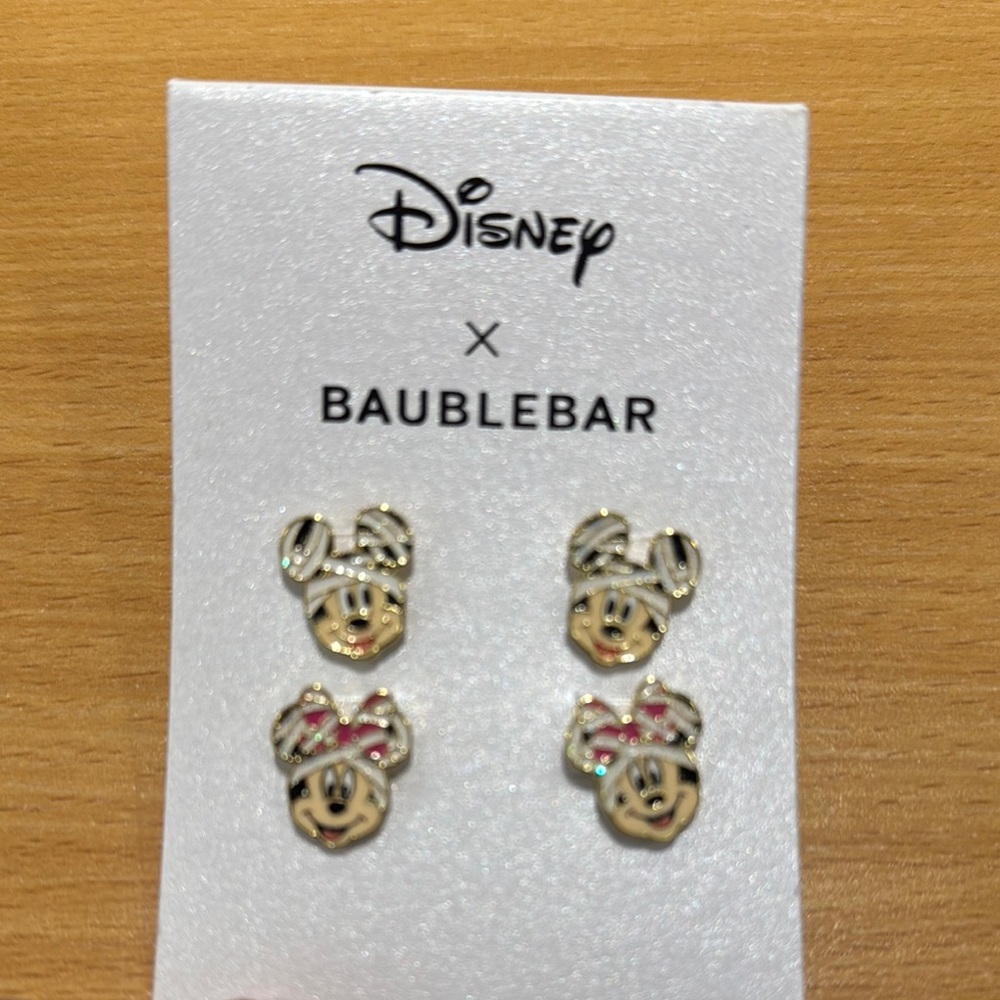 Minnie Mouse Earrings - Pink and Black